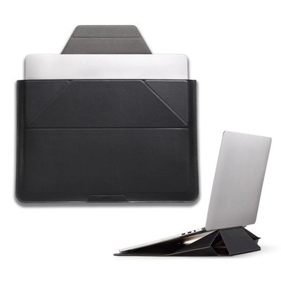 MOFT Laptop Tragetasche 14'' 2-in-1 Tasche & Ständer, Slim, Vegan Leder, Schwarz