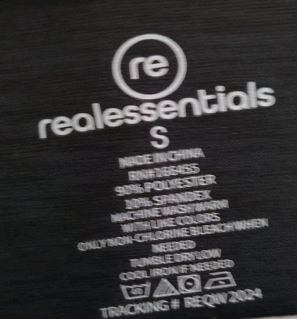 Real essentials Black Small Polyester Short Sleev… - image 3