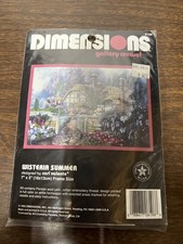 VTG 1995 WISTERIA SUMMER Dimensions Gallery Crewel Embroidery Cottage NEW 7 X 5"