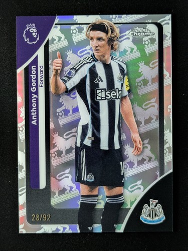 2025-26 Topps Chrome EPL ANTHONY GORDON 28/92 Premier League Retrofractor #144