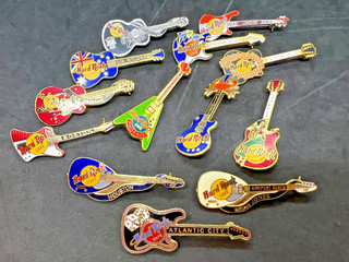Vintage Hard Rock Cafe Pins 13 Guitars US and International Closed Locations