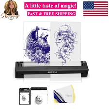 New Tattoo Stencil Printer - Fits A4-A8 Width Thermal Paper, Portable Wireles...