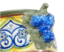 ATQ Nippon Morimura Hand Painted Floral Porcelain Jardiniere Bowl Grapes Handles