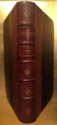 1896 EO PAUL BOURGET UNE IDYLLE TRAGIQUE RELIURE LIVRE ROMAN LEMERRE - Photo 1/4