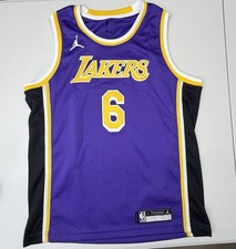 Nike Dri-Fit NBA LA Lakers Lebron James 6 Swingman Jersey Boys L 14/16 Purple