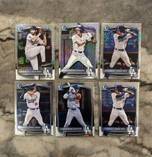 2025 Bowman Draft - Dodgers 1st Prospect Chrome Lot Refractors Base (6 Cards)