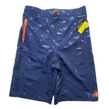 NWT Body Glove Kids Sz XL 18 28x9 Reflective Shark Pattern UPF50 Swim Shorts