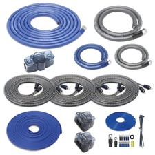 RCK0D True 1/0 Gauge Car Audio Dual Amplifier CCA Wiring Kit OFC RCA Cable
