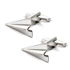 PAPER AIRPLANE CUFFLINKS High Quality Silver Metal NEW w GIFT BAG Wedding Groom