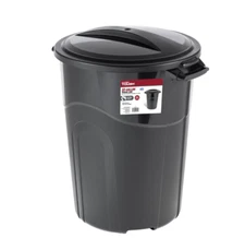Hyper Tough 32 Gallon Heavy Duty Plastic Garbage Can, Included Lid, Indoor/Outdo