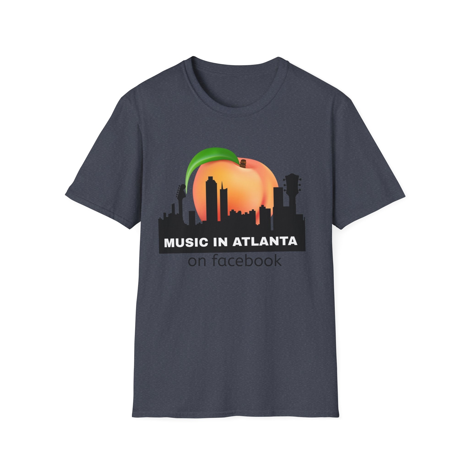 T shirt unisex stile morbido MUSIC IN ATLANTA Peachy Keen Atlanta Skyline