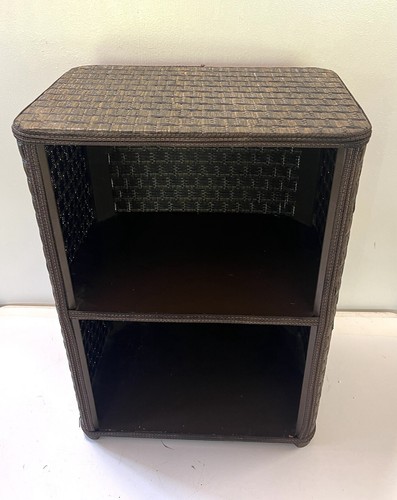 Vintage Woven Wicker Bathroom Shelf Wall Mounted Rattan MCM Brown 22 X 16 X 11 - Picture 16 of 18