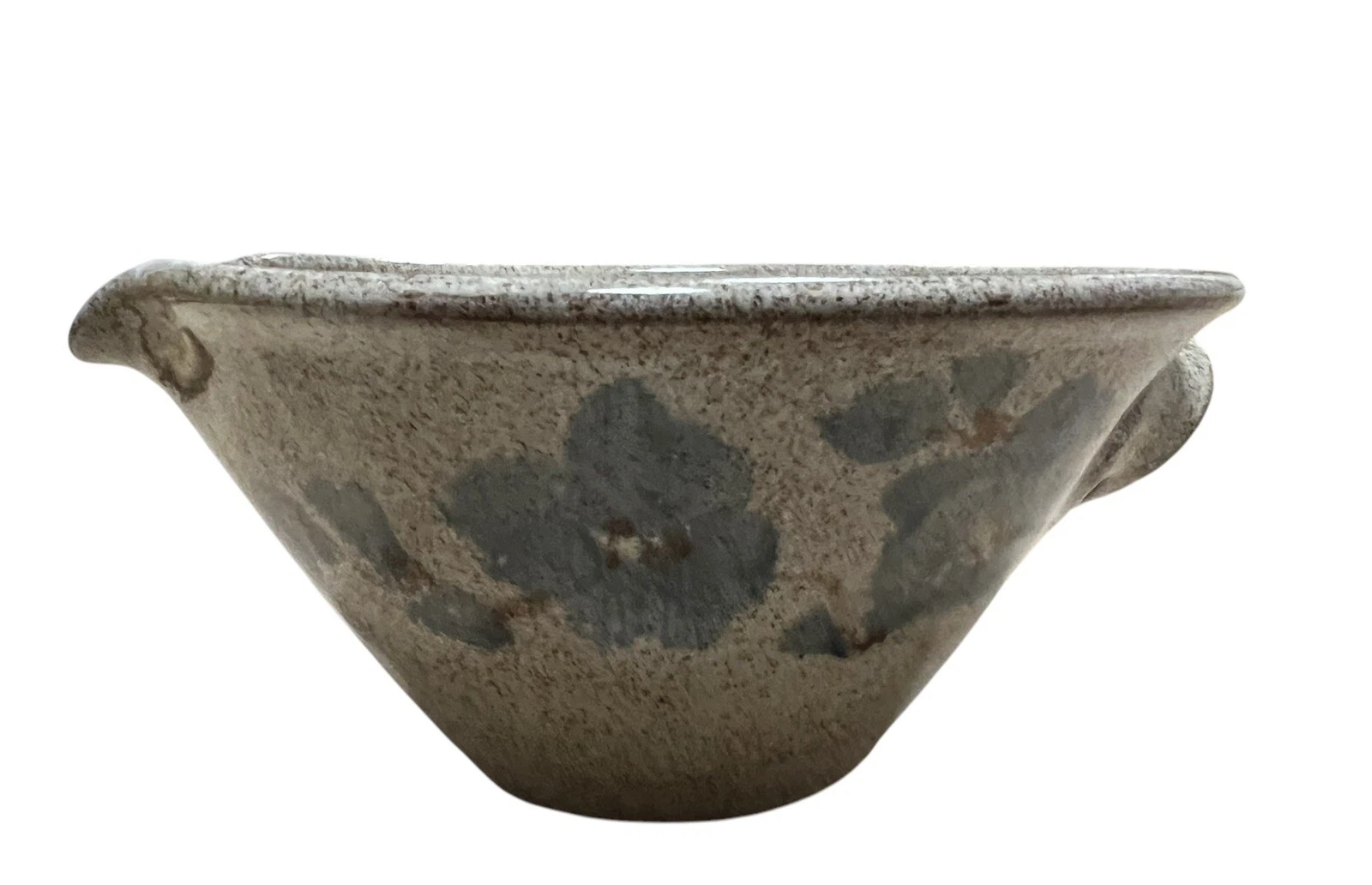 Vintage Old Time Pottery Batter Bowl Flowers Stoneware 1984 Flaw