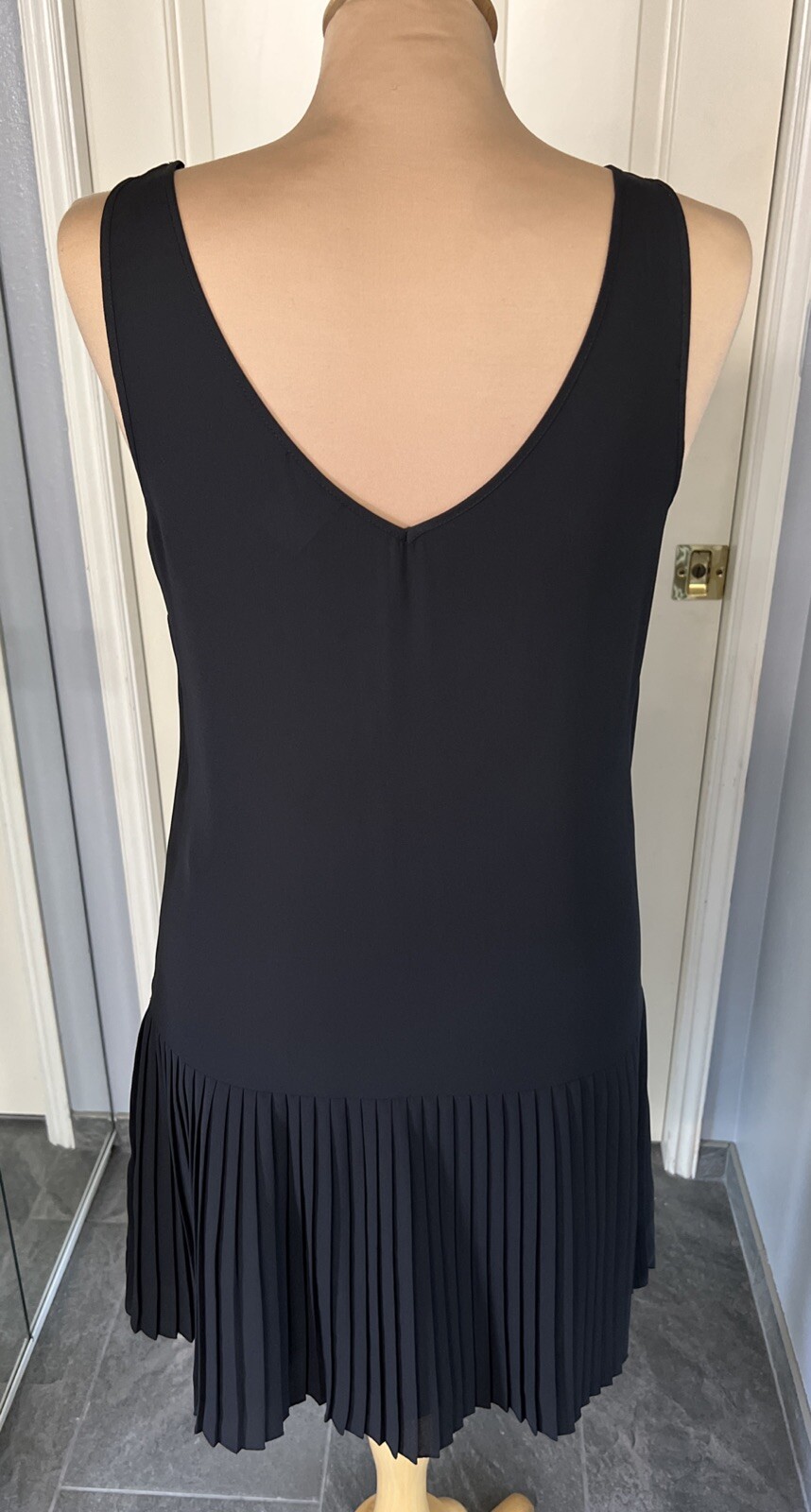 Vero Moda Women’s Black Dress Size Medium Flapper Pleated Whimsigoth Gatsby LBD