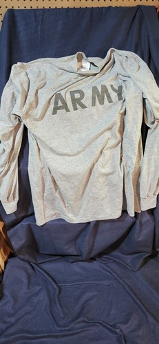 T-shirt Militaire US Army PT Manches Courtes - Gris, Polyester, Taille Medium (équivalent Large)