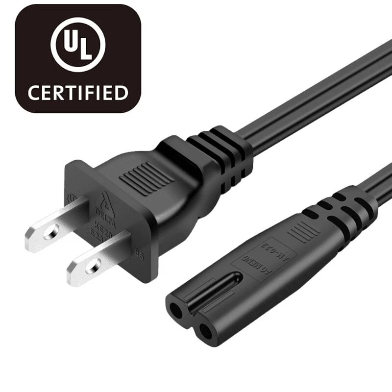 AC Power Cord 2 Prong Cable for PS 5 4 3 2 Slim XBOX PC Laptop PSV Monitor TV - Image 2 of 4