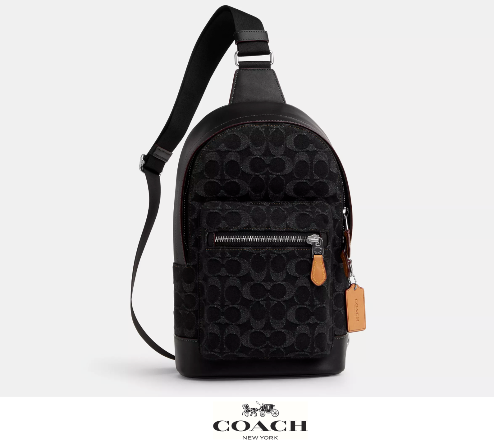 NWT Coach West Pack In Signature Denim Crossbody Bag CO913