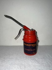 Vintage Marathon Oil 1/4 Pint Oil Can Hand Pump Trigger Made in India