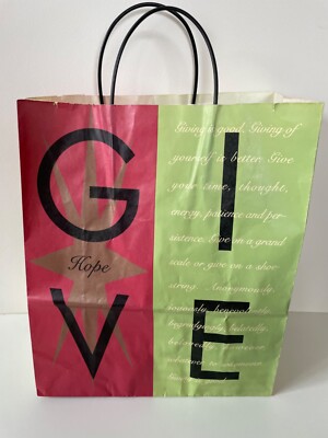 Vintage Bloomingdales Shopping Bag Give Hope c.1992 2 bags available to purchase