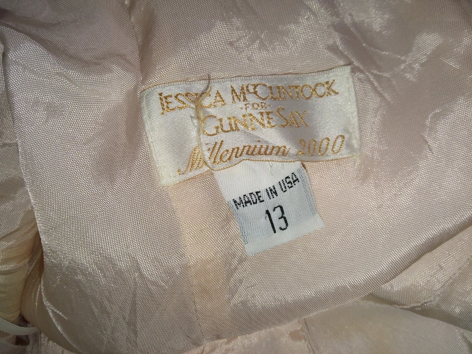 TALLA 13-ELEGANTE MAXI VESTIDO BORDADO SAXO GUNNE ROSA SATINADO JESSICA MCCLINTOCK! Foto 4 de 4