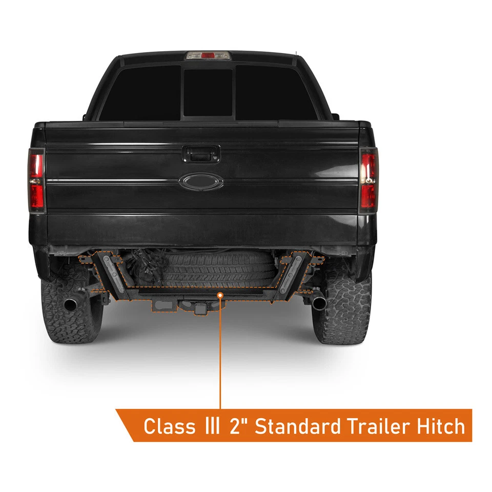 For 2009-2014 Ford F150 Trailer Hitch Tow Receiver 2" Class 3 Rear Bumper Lower - Image 2 of 4