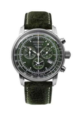 Zeppelin 100 Jahre Zeppelin Chronograph Fliegeruhr 8680-4 Lederband 42 mm