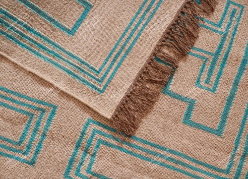 Natural Indian Handwoven Wool Jute Rug Area Jute Rug Indoor/ Outdoor Handmade - Picture 8 of 8