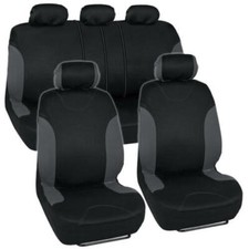 Full Car Seat Cover Set Fits Nissan Sentra Charcoalblack Wheadrest Covers-9 Pc