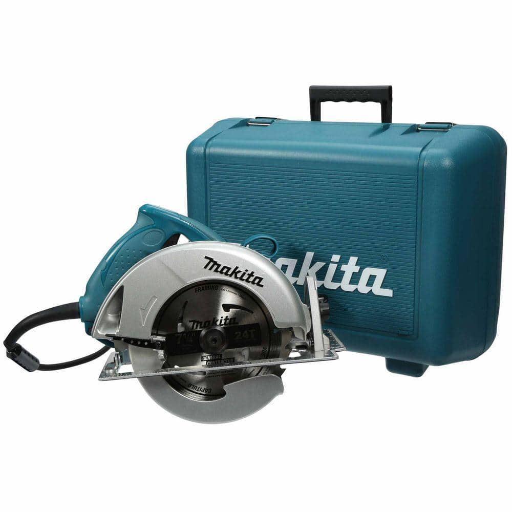 15 Amp 7-1/4 In. Corded Circular Saw with Large 56 degree Bevel Capacity, Dust Port, 24T blade and Hard Case 15 Amp 7-1/4 In. Corded Circular Saw with Large 56 degree Bevel Capacity, Dust Port, 24T blade and Hard Case