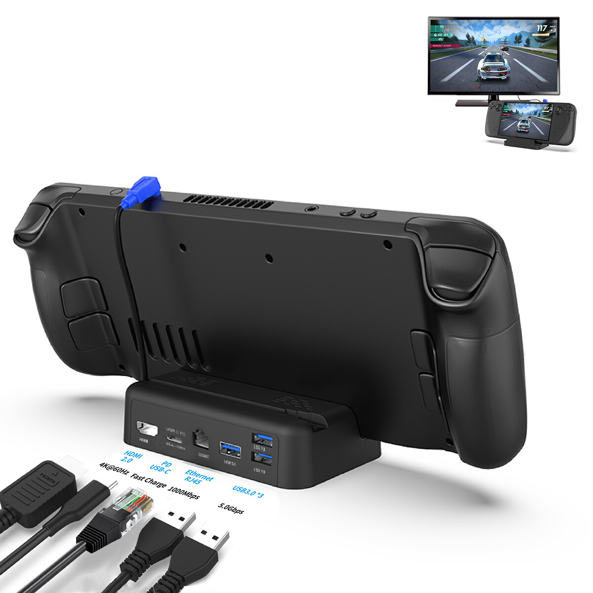 Dock 4k Hdmi,3 Usb 3.0,rj45