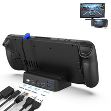 TV Docking Station Valve Steam Deck 6 in 1 Hub Stand Dock 4K HDMI,3 USB 3.0,RJ45