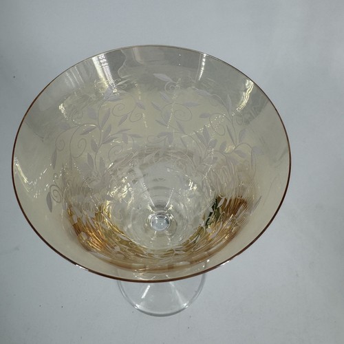 Rogaska Crystal Venetian Amber Wine Glasses Water Goblets Set of 4 in orig box - Picture 8 of 21