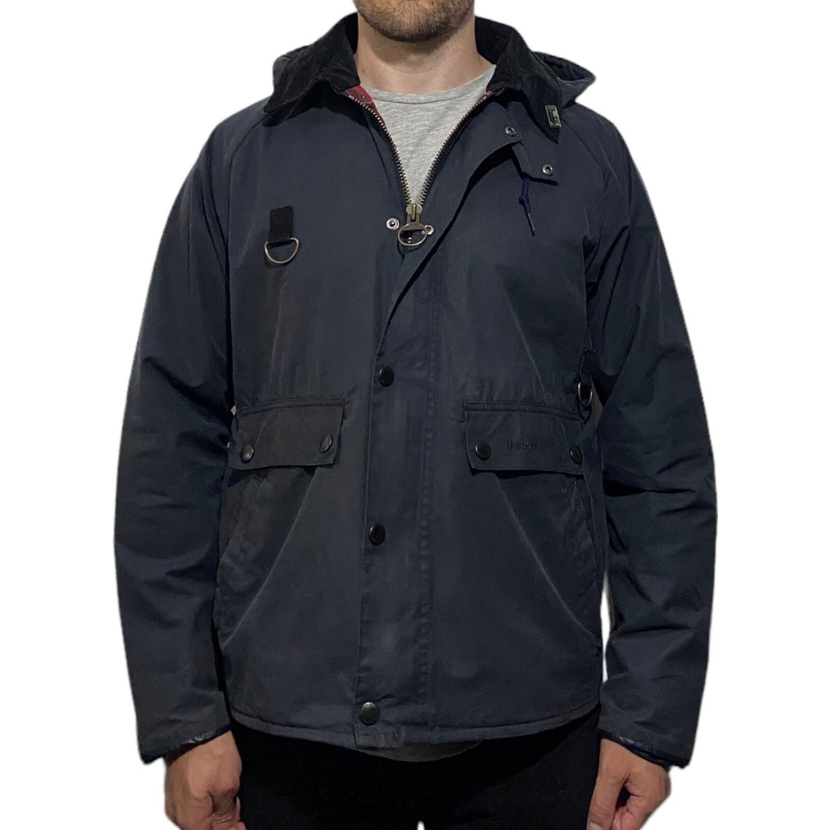 Barbour STANDEN Heritage Fishing Waxed Jacket Navy Blue Barbour STANDEN Heritage Fishing Waxed Jacket Navy Blue