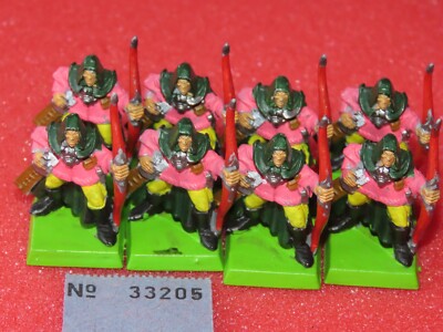 Games Workshop Warhammer Wood Elves Elf Bowmen Regiment Archers Painted 1990s