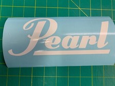 Pearl Repro Logo - Adhesive Vinyl Decal for Bass Drum Reso Head Black or white