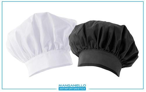 Cappello da cuoco bianco nero chef ristorante cucina catering pasticceria |  eBay