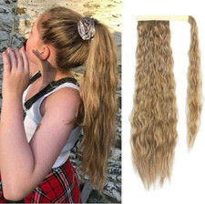 SEIKEA 24 Inch Clip in Ponytail Extension Wrap Around Long Wavy