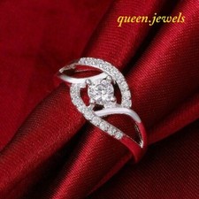 1.81CT Lab-Created Round Cut Diamond Engagement Wedding 14K White Gold Over Ring