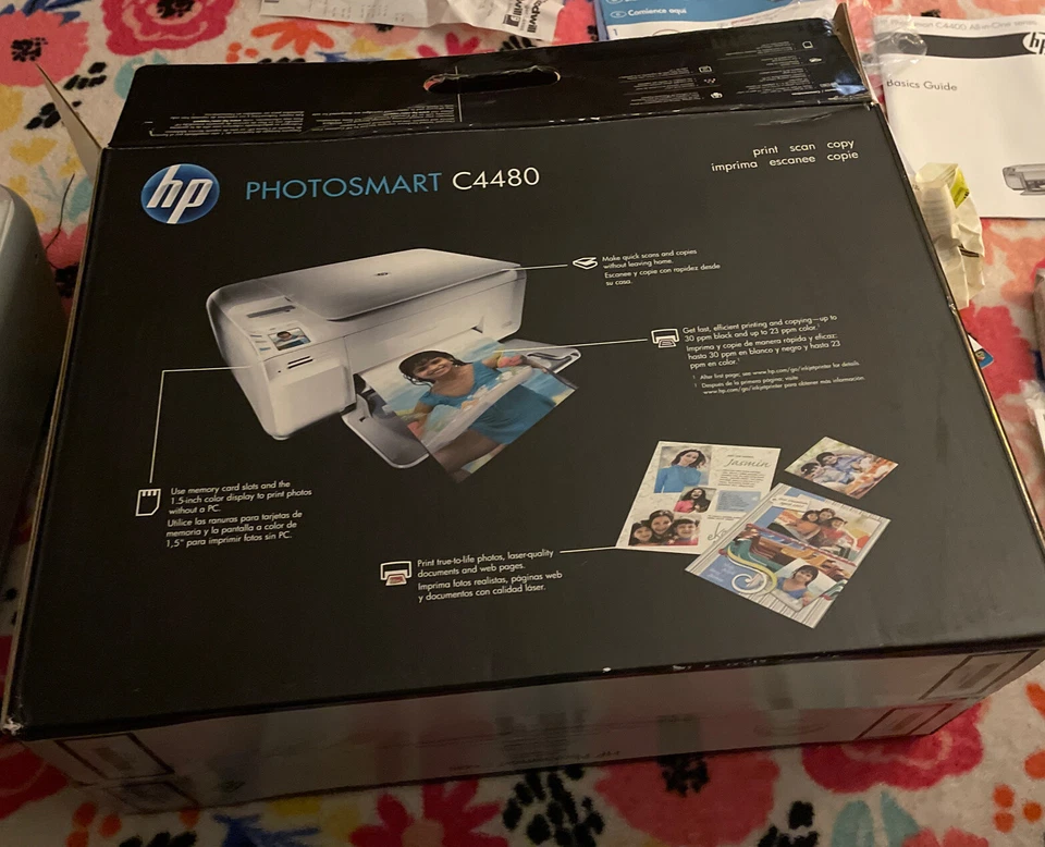 HP Photosmart C4480 All-in-One Printer Scanner Copier Inkjet Printer - Image 4 of 4