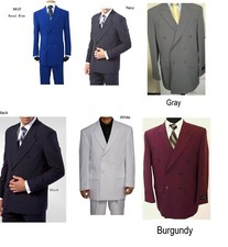 Men's 2 pcs double breasted suit solid color Fortino Landi/Milano Moda 901P