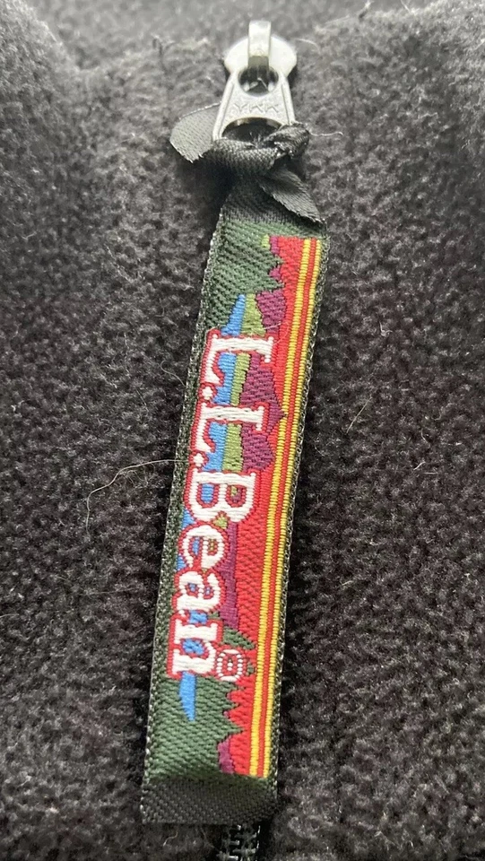 LL Bean Polartec Cuarto Cremallera Polar Pullover Sudadera Para Hombre’s L Negro Logo Pestaña Foto 4 de 4