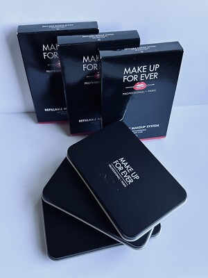 3 x MAKE UP FOR EVER Mirrored Refillable Empty Case Makeup Palette XL