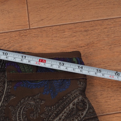 ETRO Milano Womens Paisley Multicolor Wool Leather Belted Skirt 42 US6 UK10 S/M - 第 7/9 張圖片