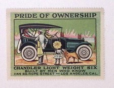 Chandler Light Weight Six Los Angeles CA Pride Ownership 1914 Large Poster Stamp