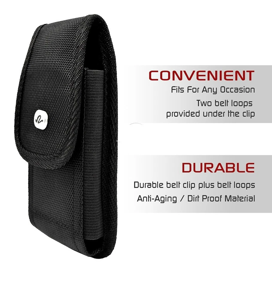 Universal (4XL) Rugged Vertical Pouch with Metal Clip and Belt Loop Holster (7") - Image 2 of 4