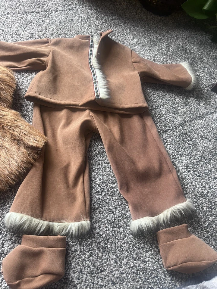 Disfraz indio PIEL completo con botín sin usar aprox. Talla 3 Meses, Infantil Foto 2 de 4