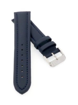 PIERO MAGLI Kalbsleder Uhrenarmband Modell Bork blau-TiT 22 mm, wasserfest