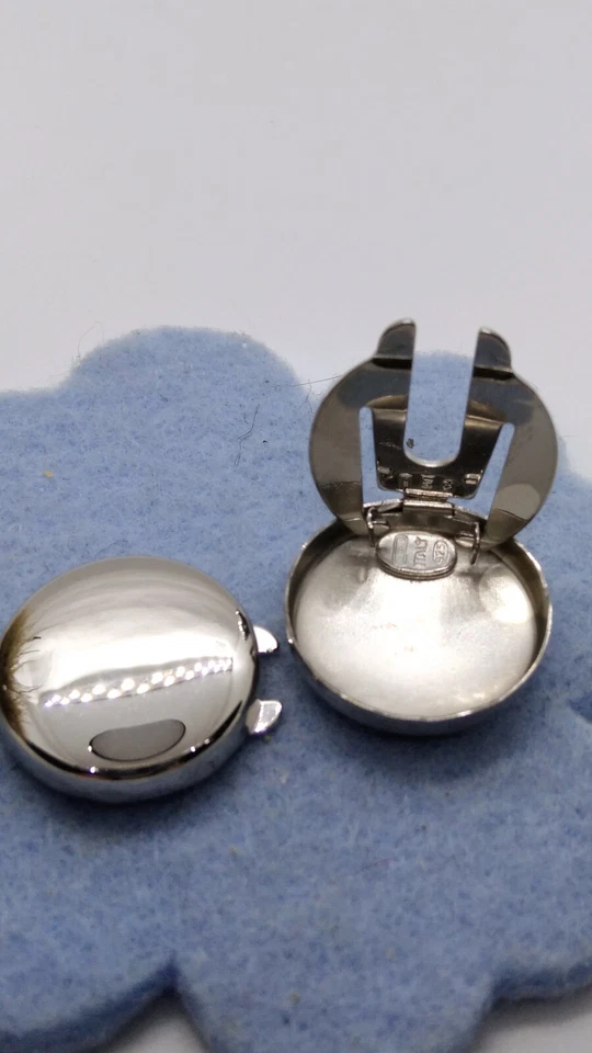 COPRI BOTTONI IN ARGENTO RODIATO LISCI MM 16 GR. 5 ELEGANTI CLASSICI EXPLOIT - Immagine 3 di 3