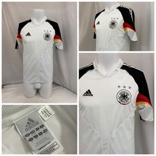 Germany Adidas Soccer Jersey Small White Sewn On Clima Lite Mint YGI P1-225