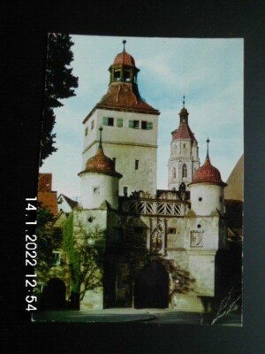WEISSENBURG Ellinger Tor - Motiv auf AK + 80 Pf Briefmarke + SONDERSTEMPEL 1966 